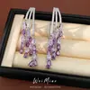 Pendientes de Plata Recubierta de Oro Real de 18K con Aguja de Plata, Zirconia y Borla de Gota de Agua, Pendientes de Lujo Ligero de Gama Alta, Exquisitos Accesorios para Orejas Estilo Palacio