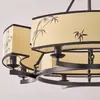 Candelabro de Hoja de Bambú Pintada para Sala de Estar Estética de la Dinastía Song Oriental Diseñador Pasillo Luz Principal Zen Caja de Alta Gama Restaurante