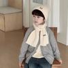 Sombreros de Otoño e Invierno para Niños Sombreros de Lana con Letras para Niños Sets de Sombreros y Bufandas Cálidas de Punto con Forro Polar para Niñas Tallas Mediana y Grande