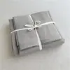 Juego de cuatro piezas de algodón lavado a rayas a cuadros estilo japonés minimalista, funda de edredón de color sólido macarrón, juego de tres piezas de sábana, adecuado para todas las estaciones