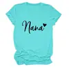 Sitio Independiente Europeo y Americano de Ebay Camiseta Casual Versátil Simple para Mujer Nana Corazón Cuello Redondo Manga Corta Capa Base Comercio Exterior