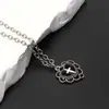 Estilo Gótico Retro Cadena Colgante Collar Corazón Punk Oscuro Cruz Roja y Negra Murciélago Multielemento Accesorios Transfronterizos