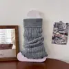 Aquecedores de perna de tricô quentes outono e inverno youjiaxiu, estilo coreano, cor sólida, design simples em tricô trançado, aquecedores de perna com babados e bordas dobradas
