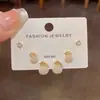 Moda Francesa Diseño Versátil Bolsa de la Suerte de Perlas Juego de Tres Piezas Pendientes Elegantes Simples Pendientes para el Viaje Diario al Trabajo Venta al por Mayor