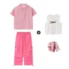 Ropa Trendy Infantil de Street Dance Niños y Niñas Marca Hip-Hop Traje Holgado Pantalones Cargo Hip-Hop Atuendo de Presentación Verano
