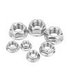 Lote: acero inoxidable 304 [tuerca hexagonal con brida] alta resistencia con bloqueo de dientes tuerca de paso fino M345610