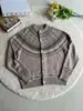 Jaqueta de Tricô Fair Isle Estilo Old Money Masculina Outono Estilo Étnico Cardigã Jacquard de Tricô Tricô de Alta Qualidade