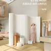Biombo de papel moderno minimalista para sala de estar, oficina, salón de belleza, pared de fondo plegable móvil para sala de transmisión en vivo