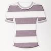 Processamento personalizado AB fio 40 malha casual T-shirt malha tecido listrado algodão poliéster spandex tecido High Road