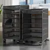 Organizador de arquivos para mesa de escritório, um estante de arquivos móvel de vários níveis, uma solução de armazenamento para documentos e artigos de papelaria de escritório