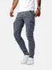 Jeans Ajustados Skinny para Hombre Hme con Bolsillos, Pantalones Cónicos de Moda, Exclusivamente para Mercados Transfronterizos Europeos y Americanos, Temu Tiktok