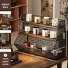 Estante de Almacenamiento de Escritorio Oficina Escritorio Multicapa Portavasos para Bolsitas de Té Cocina Mesa de Comedor Encimera Estante de Almacenamiento Multifuncional para Snacks