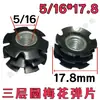 Imperial 5/16 3/8 Tubo Redondo de Tres Capas Flor de Ciruelo Shrapnel Tubo para Exhibidor Tubo con Tuerca de Soldadura Libre Conector Interno