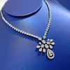 Mu Jing Joyería 2023 Nuevo Collar de Plata S925 Corona Colgante de Borla Corona Cadena Larga Elegante para Mujer Clavícula