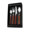 Juego de Cuchillo, Tenedor y Cuchara de Acero Inoxidable 304, Cubiertos de Cuchillo y Tenedor para Filete, Cuchara de Postre, Tenedor con Mango de Madera Maciza, Caja de Regalo, Estilo Occidental