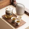 Año del Dragón Fabricante Juego de Té de Viaje Esmaltado Miel Una Tetera Tres Tazas Camping al Aire Libre Taza de Té Portátil Taza Rápida
