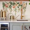 Fun-b149 rosas brilhantes pintadas planta verde fundo de parede de casa embelezamento adesivos de parede atacado autoadesivo