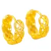 Pendientes Circulares Acolchados Color Oro Arena Mismo Estilo de la Tienda Gold de Puzuo, Lujo Accesible y Pendientes Versátiles de Gama Alta para Otoño e Invierno para Mujer