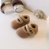 Zapatos de algodón para niños con forro de felpa, estilo Birkenstock, nueva colección de invierno 2026, zapatos de algodón de felpa para bebé, zapatos peludos cálidos para niñas
