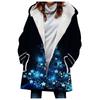 Abrigo trench de mujer nuevo de 2023 de venta caliente transfronteriza invierno engrosado estilo europeo y americano patrón navideño abrigo con capucha lote