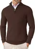Suéter de punto con media cremallera para hombre, ajuste slim, casual de negocios, top fino como capa base para hombre