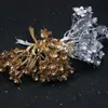 Guirnalda de novia estilo Mori DIY, flor de muñeca para dama de honor, abanico Xiuhe, pintura en aerosol simulada, hojas doradas y plateadas, material decorativo de flores