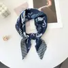 Lenço Quadrado de Seda Retrô Coreano com Estampa Paisley e Toque de Luxo, Combinado com uma Camisa, Lenço Quadrado Versátil para Cintura, Xale, Protetor de Pescoço