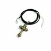 Collar para Hombre Europeo y Americano Colgante de Llama Retro Cruz Cadena de Suéter Hip-Hop Estudiante Joyería de Celebridad de Internet Venta al por Mayor