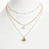 Cadena de Perlas Oceánicas de Venta Caliente Transfronteriza Europea y Americana Cadena para Clavícula de Mujer Colgante de Estrella de Mar y Concha Collar Multicapa Apilable Venta al por Mayor