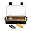Humidor para Cigarros con Tapa Transparente y Forro de Madera de Cedro, al por Mayor de Fábrica, Portátil para Exteriores, Sellado, Impermeable, Caja de Viaje para Cigarros