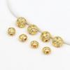 Cuentas Barril de Zirconia Micropavimentadas Chapadas en Oro de 18 Quilates Conservantes del Color, Agujero Pasante, Pulsera de Cristal de Cintura Pequeña, Cuentas Espaciadoras para DIY, C45