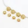 Cuentas Barril de Zirconia Microincrustada en Oro Real de 18K que Conserva el Color, Pulsera de Cristal de Cintura Pequeña con Agujero Pasante, Cuentas Espaciadoras DIY C45