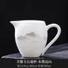 Porcelana de Jade Blanco Tazón Giratorio con Tapa Cerámica Individual Anti-quemaduras Juego de Té Tazón de Té Taza de Té