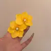 Pendientes de Flor Coloridos con Aguja de Plata Estilo Vacaciones de Verano, Pendientes de Moda de Lujo Ligero de Alta Gama, Accesorios para Orejas de Nicho para Mujeres