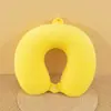 Almohada de Espuma Viscoelástica de Color Sólido en Forma de U, Almohada Redonda de Viaje para el Cuello, Almohada de Espuma Viscoelástica en Forma de U al por Mayor con Impresión de Logo