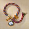 Cuerda de Mano Xizang Tejida a Mano Recurrente Cuerda de Mano Pequeña Pulsera Thangka Cuerda Thangka Dios de la Riqueza Madre Verde Zakilam