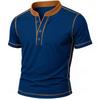 Camisetas Masculinas de Manga Curta Estilo Europeu e Americano para o Verão, Camisas Henley Masculinas para Exportação, Camisetas Pulôver Masculinas para Amazon, Fornecimento Transfronteiriço