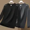 Moletom masculino, estilo primavera e outono, gola redonda, manga longa, blusa básica, top versátil casual solto, roupas masculinas