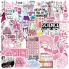 50 hojas de pegatinas de garabatos de dibujos animados de reactivos químicos para decoración DIY de teléfonos móviles, computadoras, materiales de agenda impermeables y pegatinas de regalo