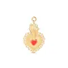 Um Total de 10 Designs de Coração Sagrado em Aço Inoxidável, Incluindo Corações de Amor com Asas e Corações Sagrados com Chama, Pulseiras Modulares Estilo Dia dos Namorados para DIY