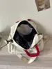 Bolsa de Viaje Expandible con Bordado de Lazo Bolso de Mano de Alto Valor para Yoga Fitness Bolsa de Almacenamiento para Salidas Escolares de Estudiantes