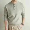Suéter de Punto Grueso de 460g, Modelo Nuevo 2026 con Cuello Henley, Suéter Engrosado, Estilo Casual, Moderno y Cómodo, Disponible para Dropshipping