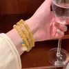 Nuevos Brazaletes Apilados de Perlas Estilo Chino Accesorios para Mujer, de Aspecto Caro, Fiesta Estudiantil de Nicho, Exquisitos Brazaletes y Pulseras de Aspecto Caro