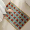 Tapete de flocado geométrico minimalista estilo nórdico, tapete de cabeceira, tapete absorvente para banheiro, entrada, vaso sanitário, tapete antiderrapante para sala de estar