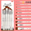 Set de Pinceles para Pintura Artística Pinceles Profesionales Digitales para Pintura al Óleo Plumas para Pintura Facial Plumas de Acuarela Gouache de 10 Piezas