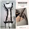 Romance Floral Lingerie Sexy Novo Estilo Alça Camisola Puro Desejo Renda Romântica Recorte Lateral Transparente Vestido de Noite A1134