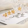 Pendientes de estrella de mar elegantes y sencillos de estilo nicho para mujer, de alta gama, de acero y titanio chapados en oro, de Corea del Sur.
