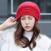Gorro de punto para exteriores más boina acolchada de terciopelo sombrero coreano al por mayor sombrero de piel de conejo sombrero de invierno cálido para niños