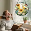 Colgante de Vidrio de Colores Pájaro Doble Girasol Transfronterizo Adorno de Vidrio para el Hogar Decoración de Ventana Atrapasol para el Jardín