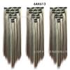 Conjunto de sete peças de extensões de cabelo sem costura, extensões de cabelo sintético liso e longo com 16 presilhas, em cor sólida, material de fibra resistente a altas temperaturas.